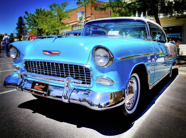 1955 Chevy Baby Blue Art Print featuring the photograph 1955 Chevy Baby Blue by David Patterson
