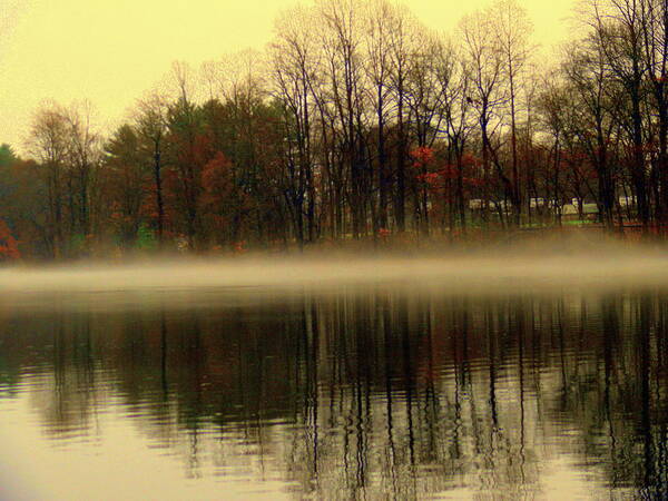 Akeview Art Print featuring the photograph Autumn lake #2 by Aron Chervin