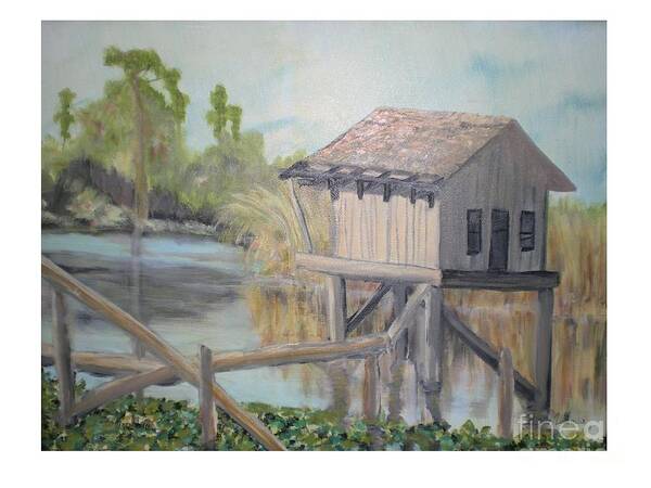 Gulf Of Mexico Pole House Art Print featuring the painting Pole House #2 by Hal Newhouser