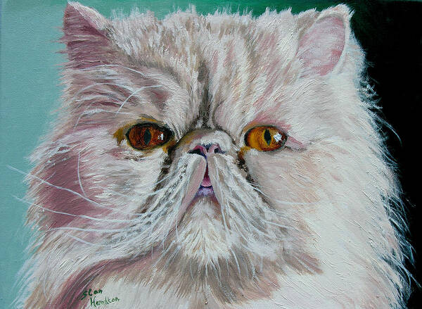 Cat Portrait Art Print featuring the painting Ralph #2 by Stan Hamilton