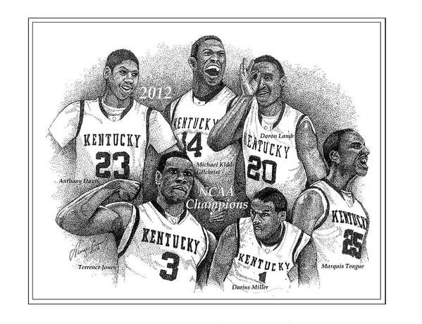 Kentucky Art Print featuring the drawing 2012 NCAA Champions by Tanya Crum