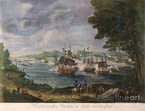 1814 Art Print featuring the drawing Battle Of Lake Champlain #6 by Granger