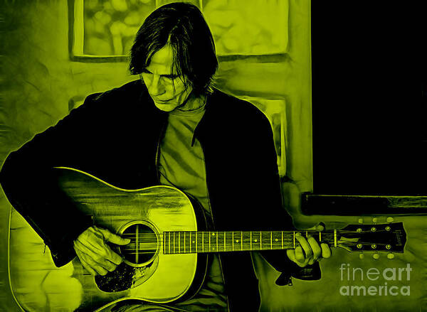 Jackson Browne Art Print featuring the mixed media Jackson Browne Collection #3 by Marvin Blaine