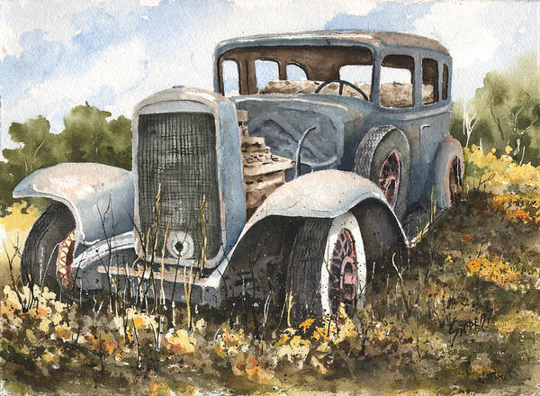 Automobile Art Print featuring the painting 32 Buick by Sam Sidders