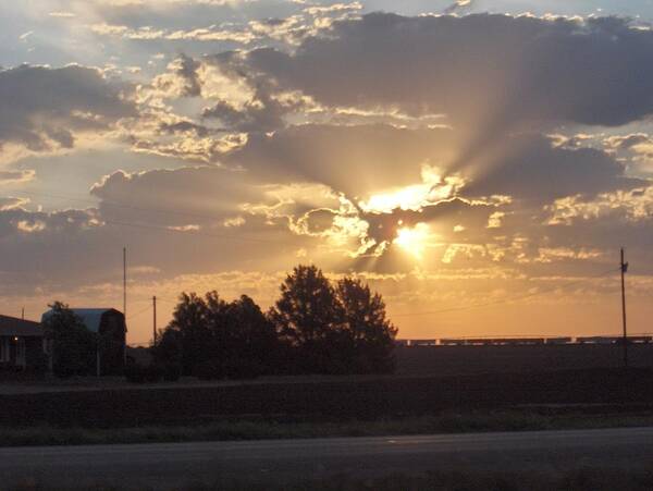 Sunrise Art Print featuring the photograph Big Sky Texas Style #4 by Denise Lowery