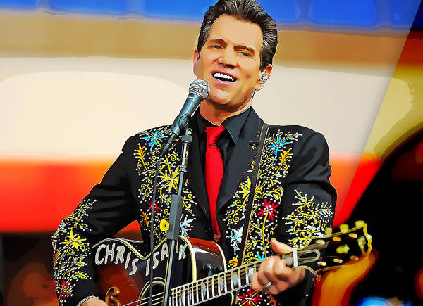 Chris Isaak Art Print featuring the mixed media Chris Isaak #6 by Marvin Blaine