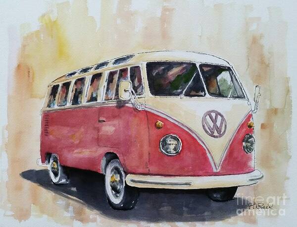 Vintage V.w. Art Print featuring the painting '63 V.W. Bus #63 by William Reed