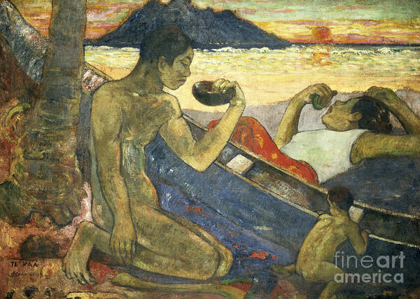 A Canoe Art Print featuring the painting A Canoe by Paul Gauguin