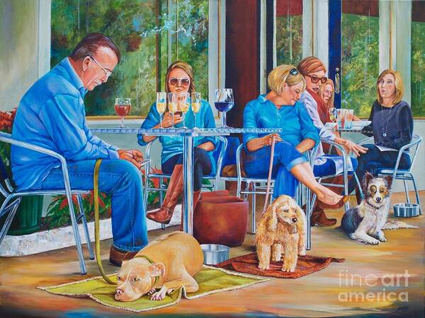 Dogs Art Print featuring the painting A Dog's Life by AnnaJo Vahle