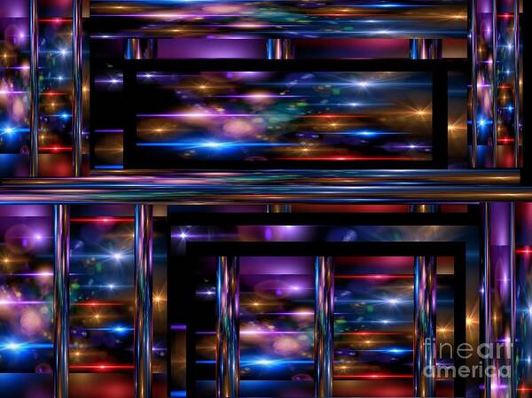 Digital Art Abstract Colorful All Prints And Sizes Art Print featuring the digital art A Lot Going On 2 by Gayle Price Thomas