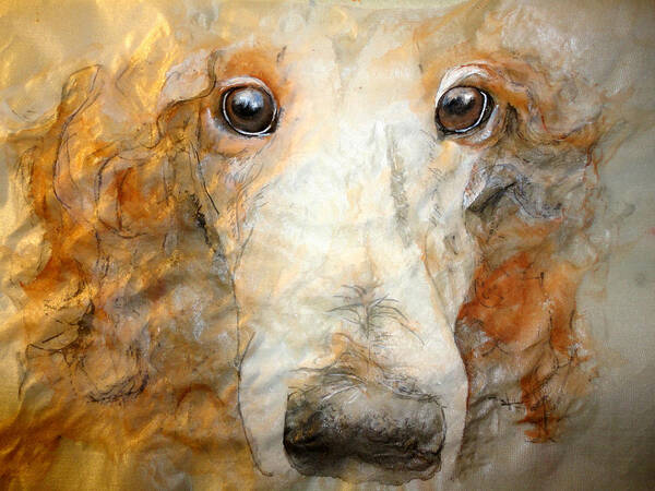 Dog. Standard Poodle Art Print featuring the painting A Portrait Of Charlie by Debbi Saccomanno Chan