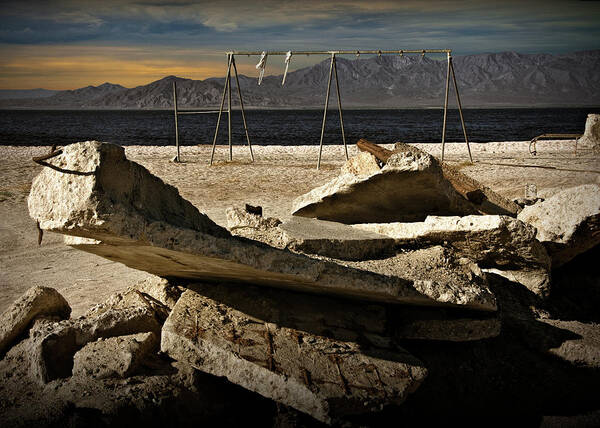 California Art Print featuring the photograph Abandoned Ruins on the Eastern Shore of the Salton Sea by Randall Nyhof