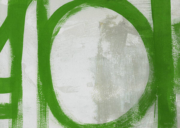 Abstract Art Print featuring the painting Abstract Green Circle 2- Art by Linda Woods by Linda Woods