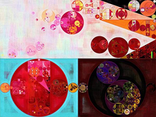 Styled Art Print featuring the digital art Abstract painting - Persian plum by Vitaliy Gladkiy