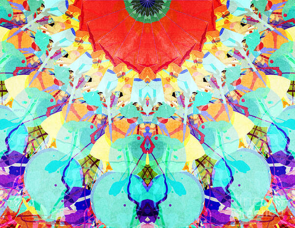 Mixed Media Art Print featuring the digital art Abstract Textural Colors by Phil Perkins