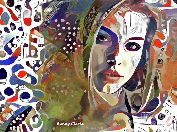Portrait Art Print featuring the digital art Abstraction of Dreams by Bunny Clarke