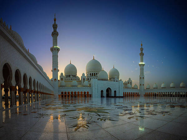 Abu Dhabi Grand Mosque Art Print featuring the photograph Abu Dhabi Grand Mosque by Ian Good