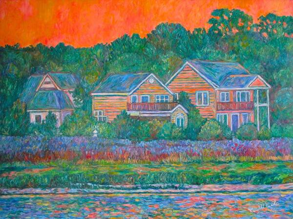 Landscape Art Print featuring the painting Across the Marsh at Pawleys Island    by Kendall Kessler
