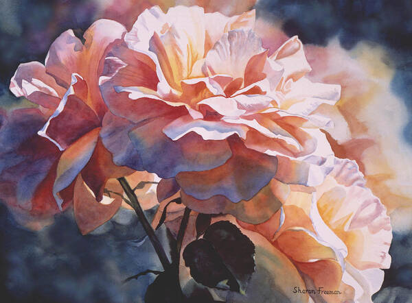 Rose Art Print featuring the painting Afternoon Rose by Sharon Freeman
