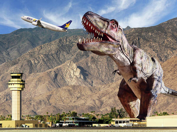 Dinosaur Art Print featuring the photograph AIRPORT SNACK BAR Palm Springs CA by William Dey