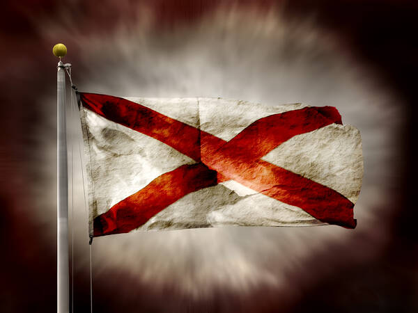 Alabama State Flag Art Print featuring the photograph Alabama State Flag by Steven Michael