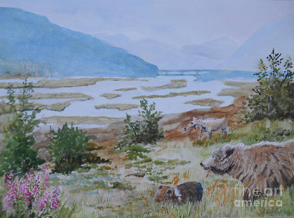 Alaska Art Print featuring the painting Alaska - Denali 2 by Christine Lathrop