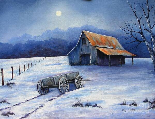 Snow Art Print featuring the painting Almost Home by Jerry Walker