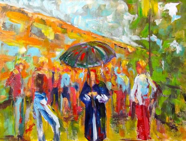 People Art Print featuring the painting Alone in a Crowd by Barbara O'Toole