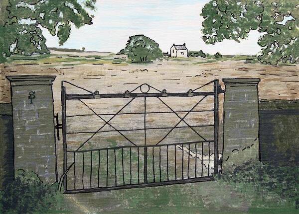 Americana Art Print featuring the painting Americana No.7 Gate No.8 by Sheri Parris