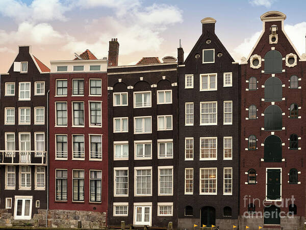 Amsterdam Art Print featuring the photograph Amsterdam architectre at twilight by Jane Rix