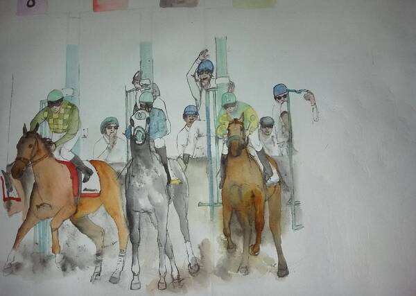 Equine. American Pharoah. Horseraces. Hero. Winner. Triple Crown Art Print featuring the painting an American Pharoah born album by Debbi Saccomanno Chan