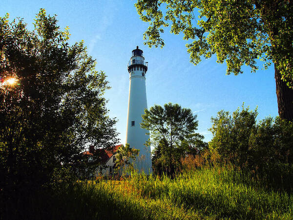 Wind Point Art Print featuring the photograph An Evening at Wind point Lighthouse by Scott Olsen
