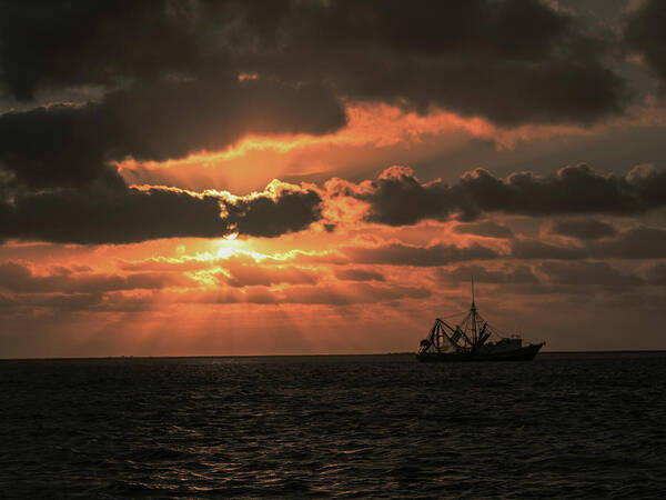 Sunrise Art Print featuring the photograph Anchored by Jerry Connally