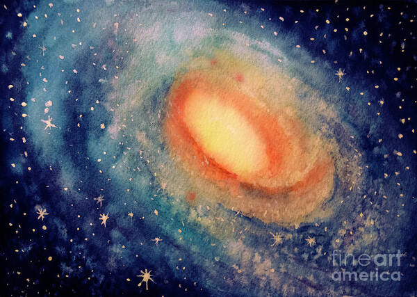 Andromeda Art Print featuring the painting Andromeda by Allison Ashton