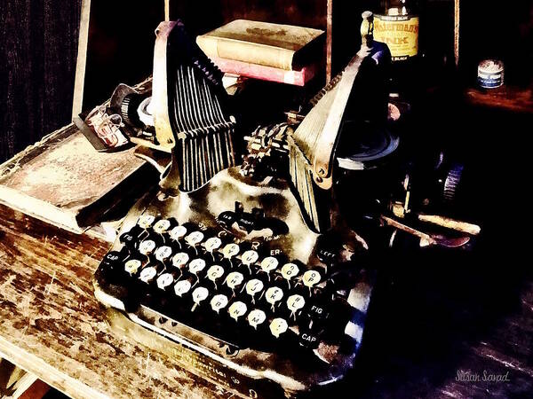 Typewriter Art Print featuring the photograph Antique Typewriter Oliver #9 by Susan Savad
