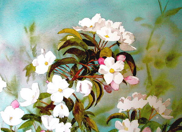Blossoms Art Print featuring the painting Apple Blossoms by Faye Ziegler