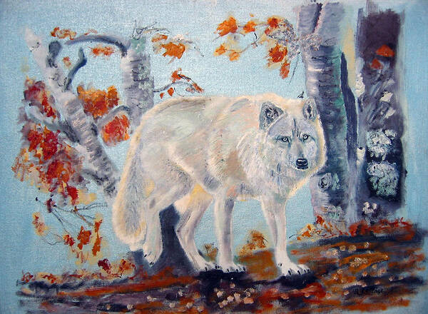 Wolf Art Print featuring the painting Arctic Wolf by Richard Le Page