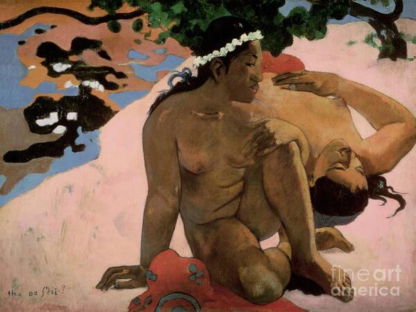 Aha Art Print featuring the painting Are You Jealous by Paul Gauguin