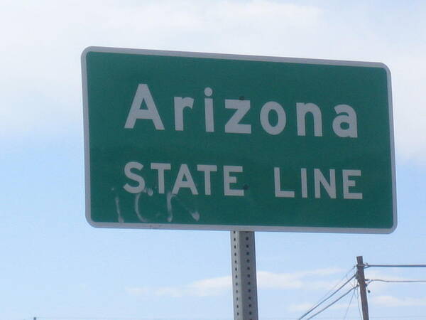  Art Print featuring the photograph Arizona state line by Nicola De Rossi