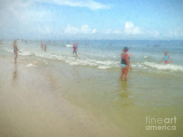 Beach Art Print featuring the photograph At the Beach Watercolor by Kathleen K Parker