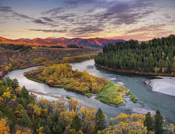 Idaho Scenics Art Print featuring the photograph Autumn along the Snake River by Leland D Howard