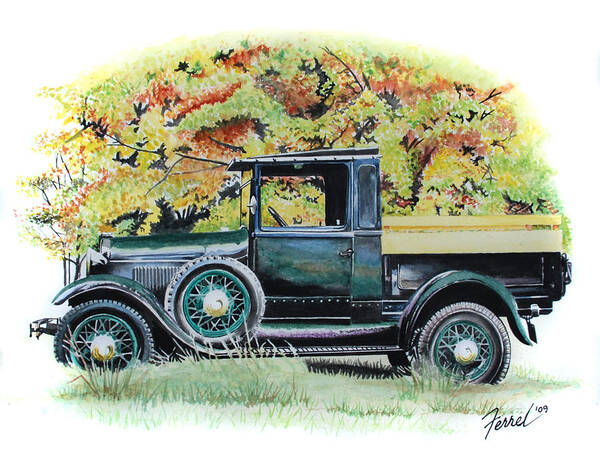 Truck Art Print featuring the painting Autumn of Life by Ferrel Cordle
