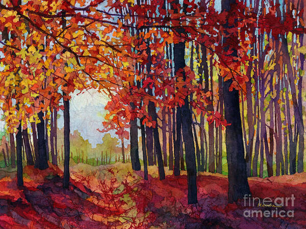 Path Art Print featuring the painting Autumn Rapture by Hailey E Herrera