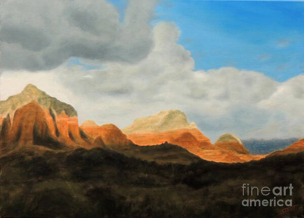 Sedona Art Print featuring the painting Awesome in Arizon by David Swint