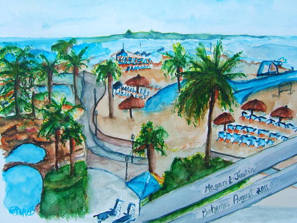  Art Print featuring the painting Bahamas Balcony by Elaine Duras