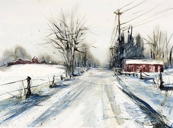 I Took The Back Road Home From The Grocer's That Afternoon. I'm Glad I Did Art Print featuring the painting Ballina Road by Judith Levins