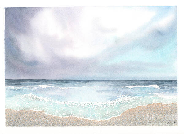 Florida Art Print featuring the painting Beach Storm by Hilda Wagner