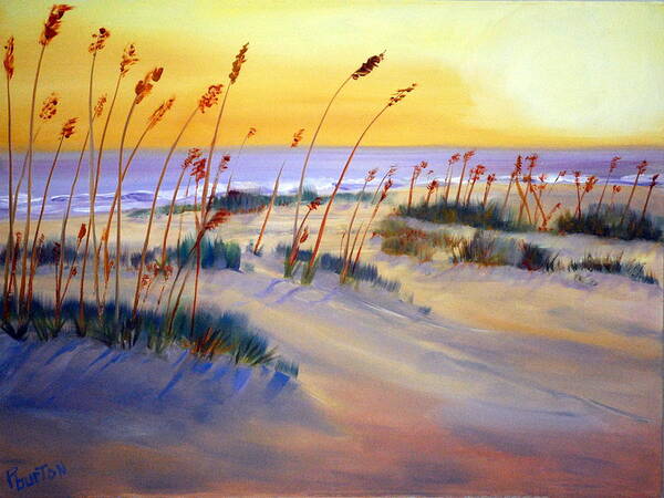 Beach Art Print featuring the painting Beach Sunrise by Phil Burton