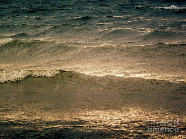 Water Art Print featuring the photograph Beach Waves in the Sun by Heiko Koehrer-Wagner