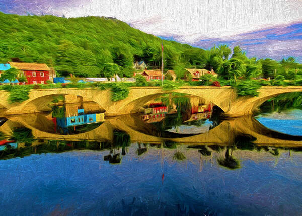 Painting Art Print featuring the painting Beautiful Bridge of Flowers by Mitchell R Grosky